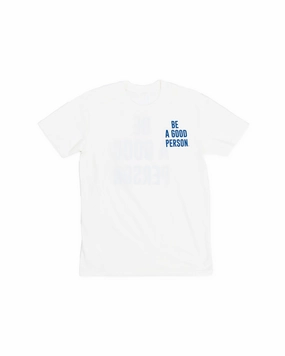 Mini Logo T-Shirt - Cream/Blue Cotton Blend