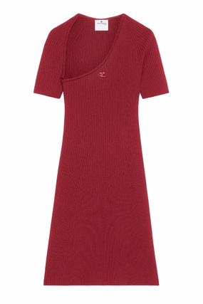 Feminine Vibe Mini Slash Rib Knit Dress
