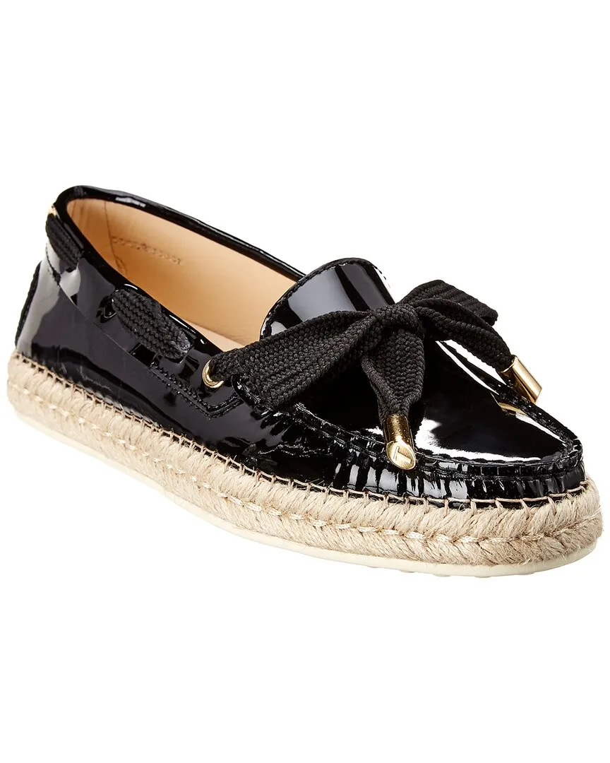 TOD??s Tipped Bow Patent Espadrille All-Around Use Anti Fatigue Technology