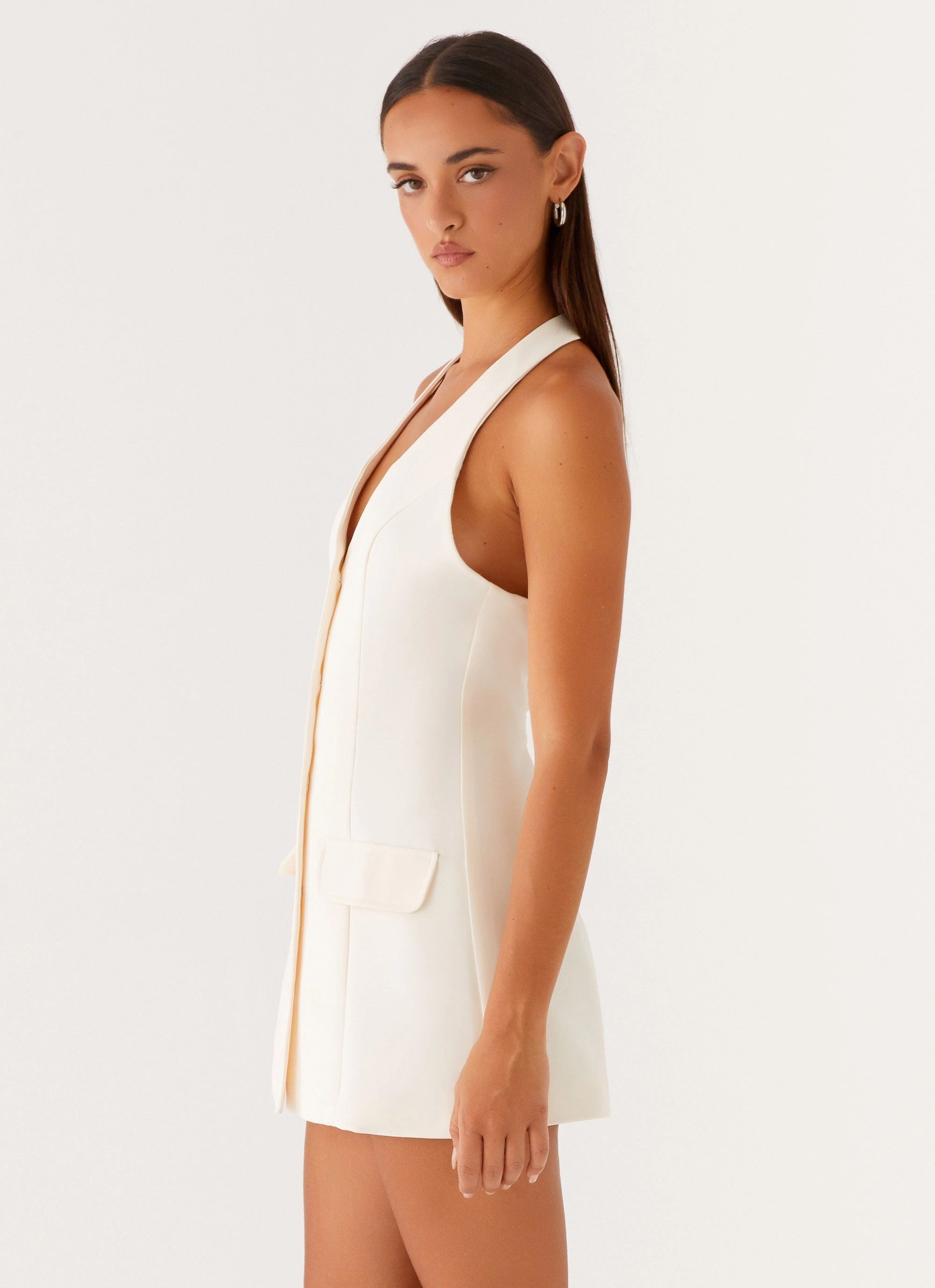 Mira Halter Neck Mini Dress - Ivory All Day Ready