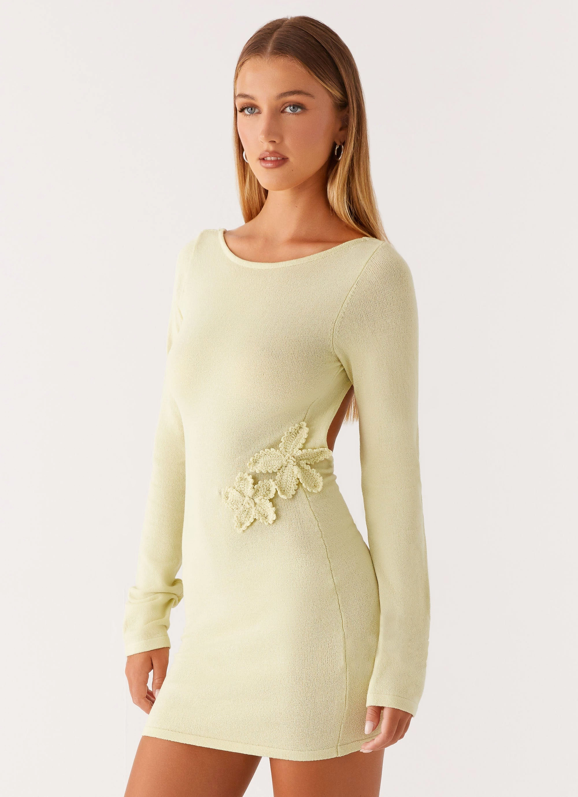 Miriam Knit Mini Dress - Green Plus Fit Pink Glow