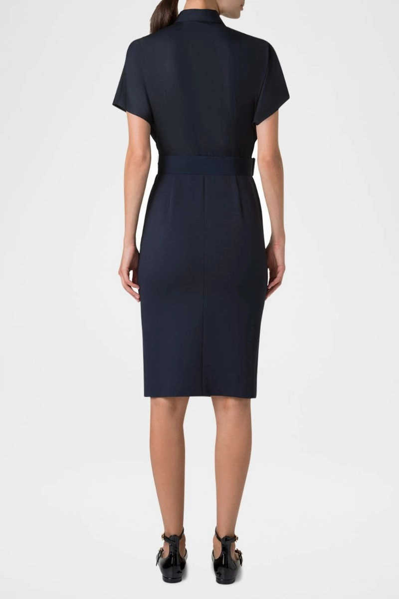 Best-Seller Shiny-Lining Mixed-Media Shirtdress