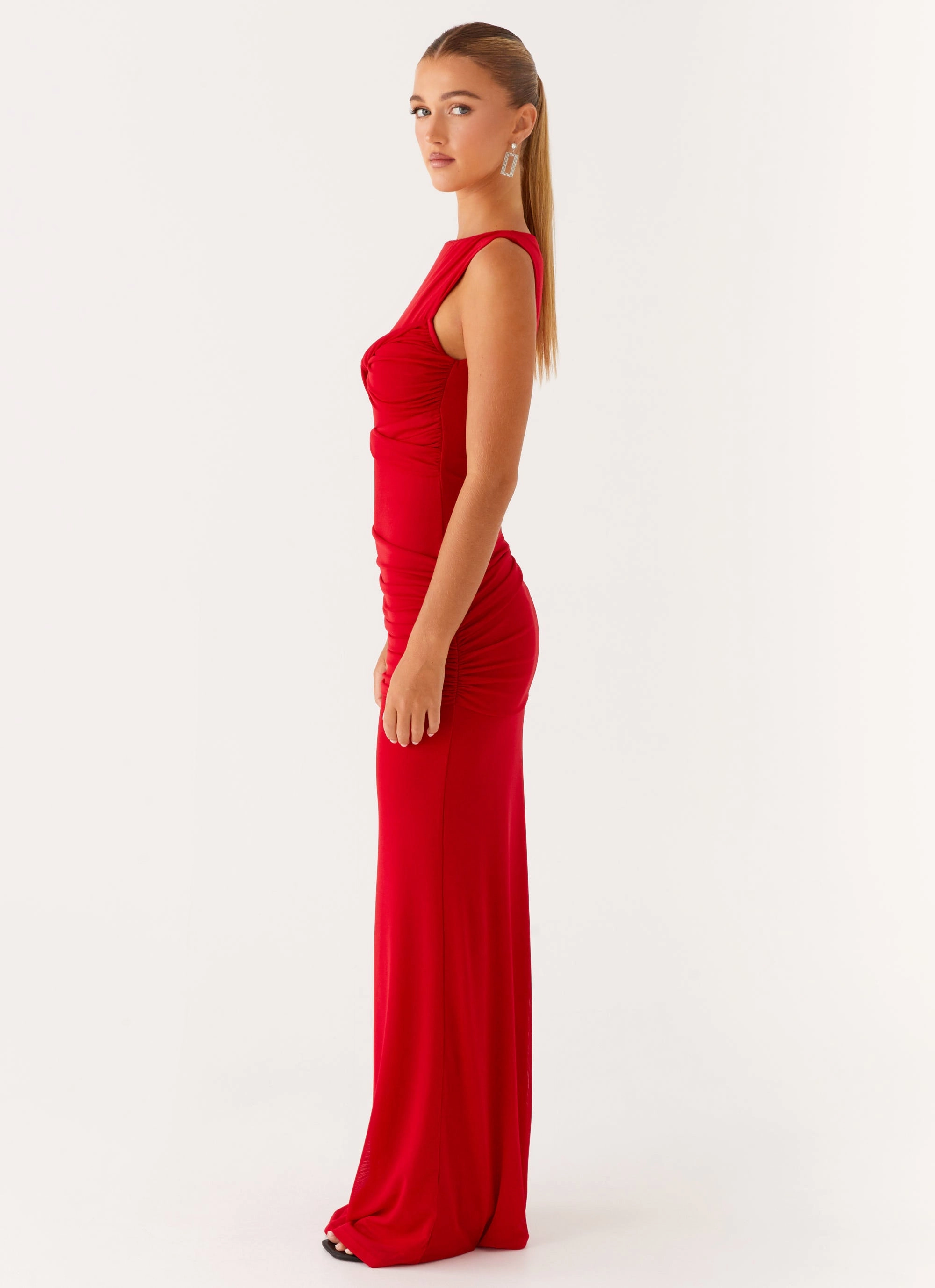 Basic Shape Missy Maxi Dress - Red