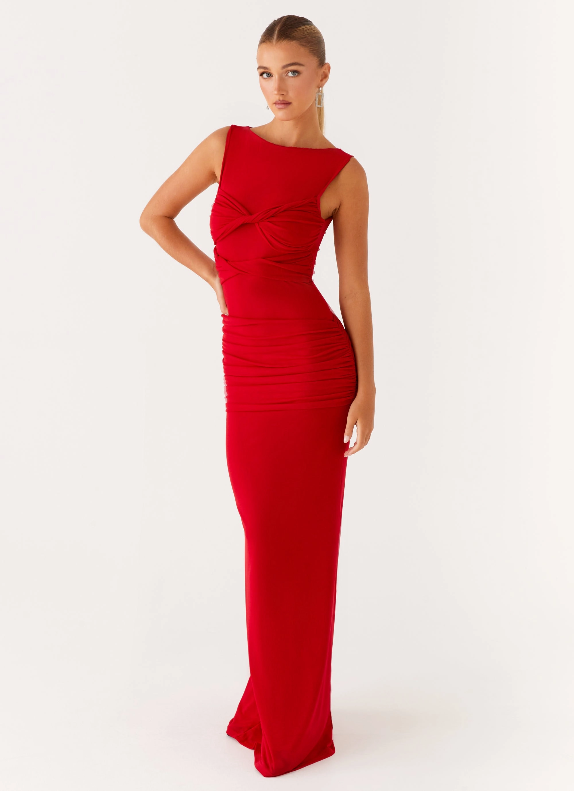 Chic Direction Missy Maxi Dress - Red