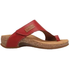 Date Soft Women's Loop Sandals In Red Leather