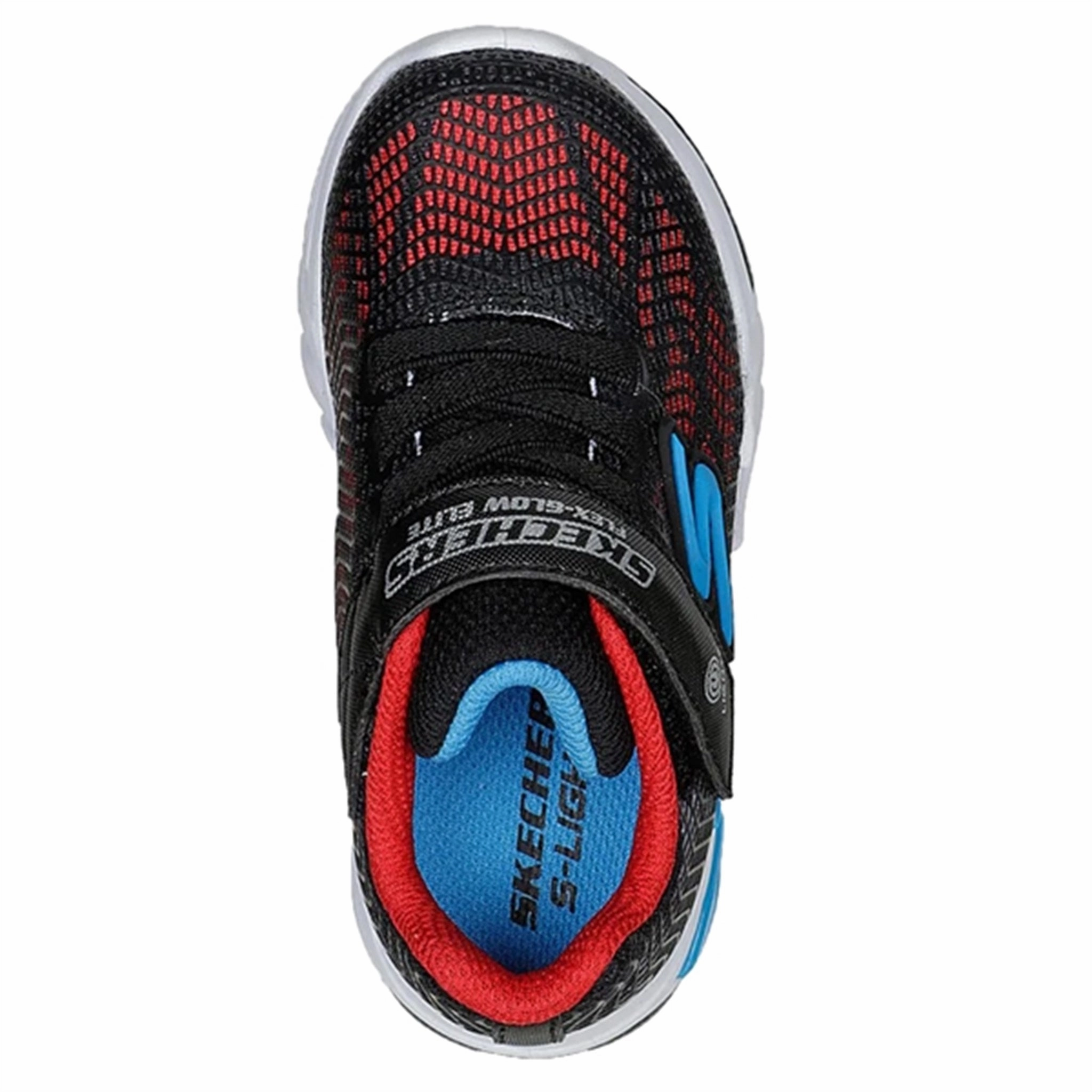 Skechers Flex-Glow Elite Sneakers Black Red Blue Rubber Composite Comfort Motion