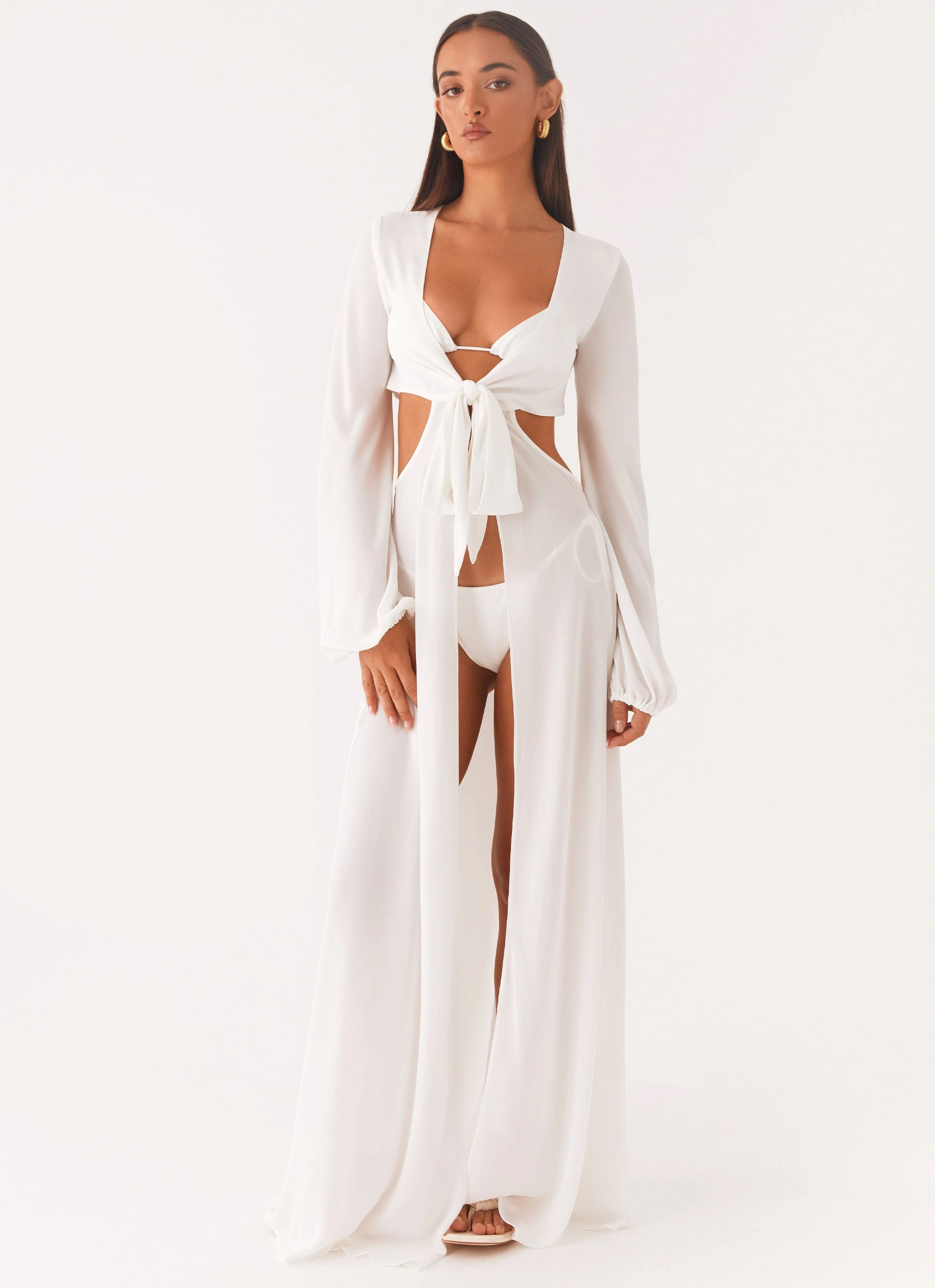 Cool Shape Cozy Wear Coastal Maxi Dress - White