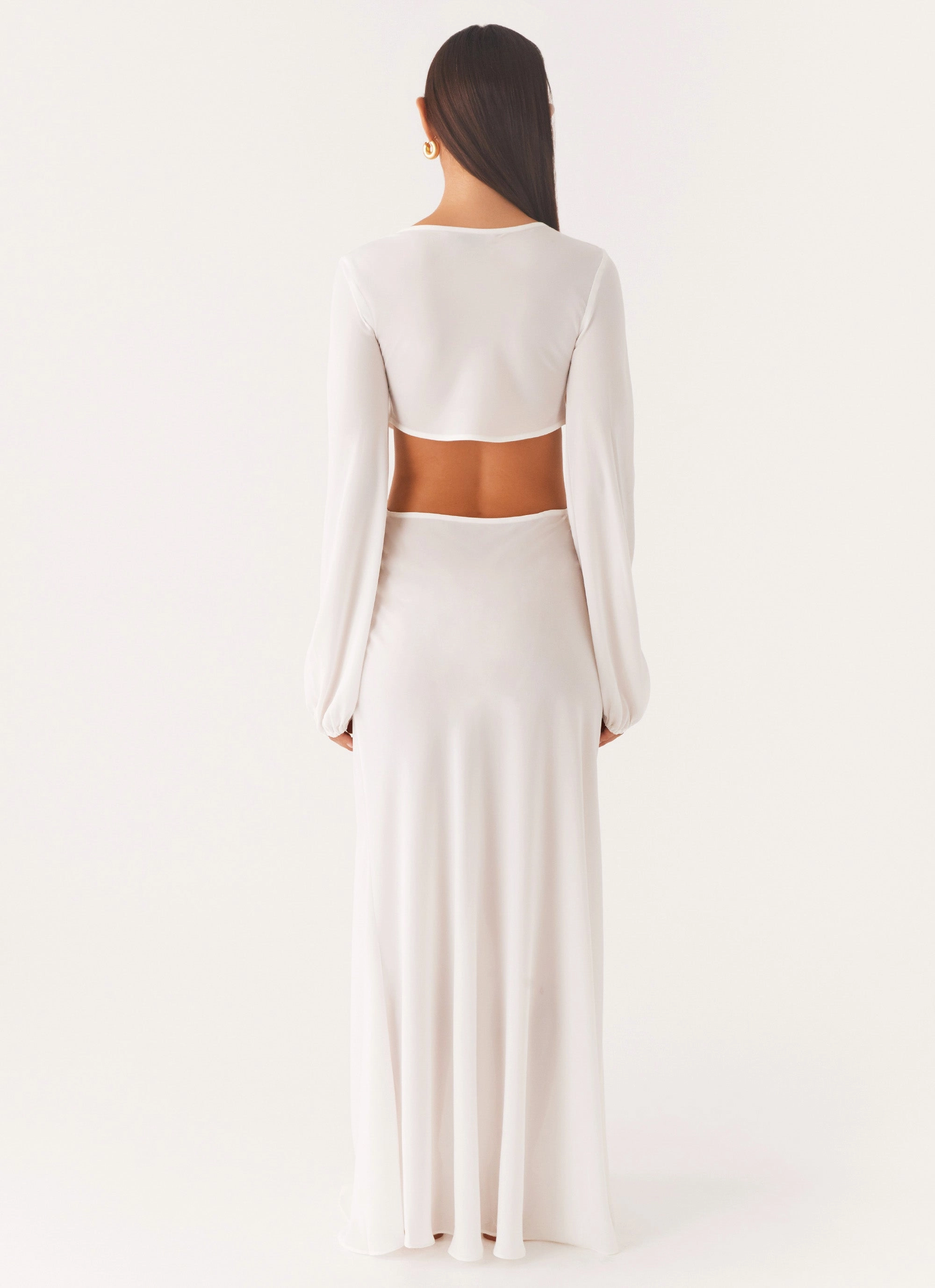 Bold Structure Coastal Maxi Dress - White