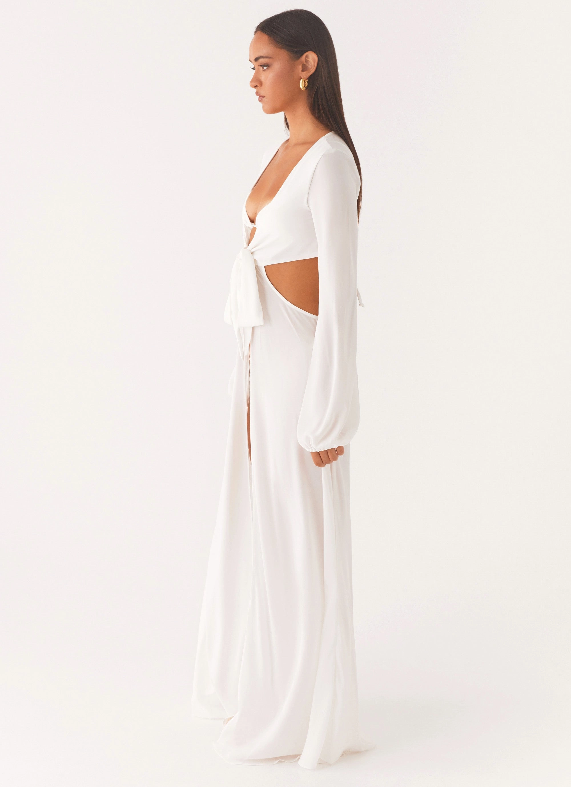 Coastal Maxi Dress - White Simple Flow