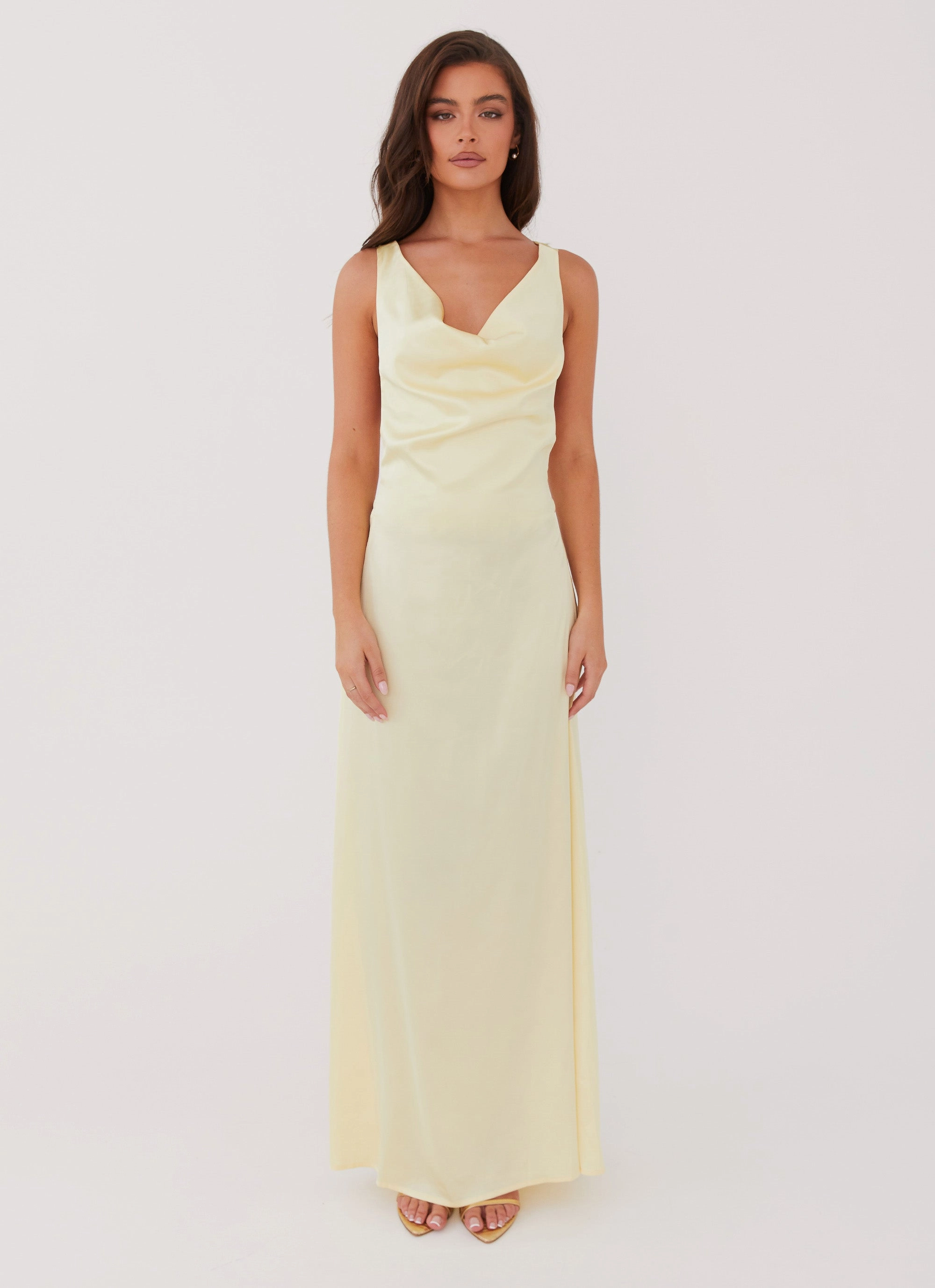 classic waist Trendy Look Musa Maxi Dress - Lemon
