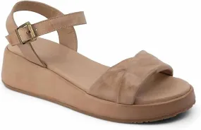 Women's Elly Wedge Sandal In Sand Leather Everyday Comfort Low Weight