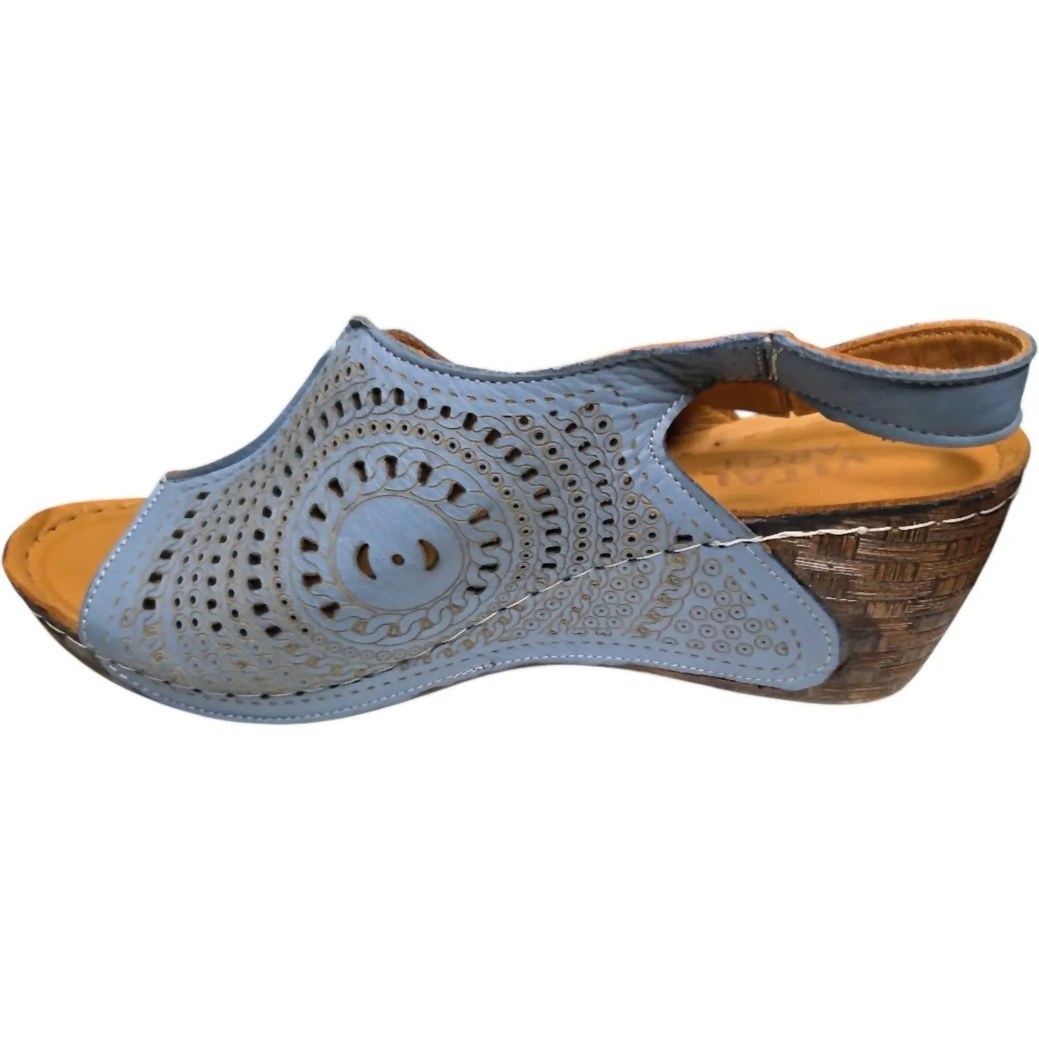 Women's Slingback Wedge Sandals In Blue Modern Design Sandal Craftsmanship