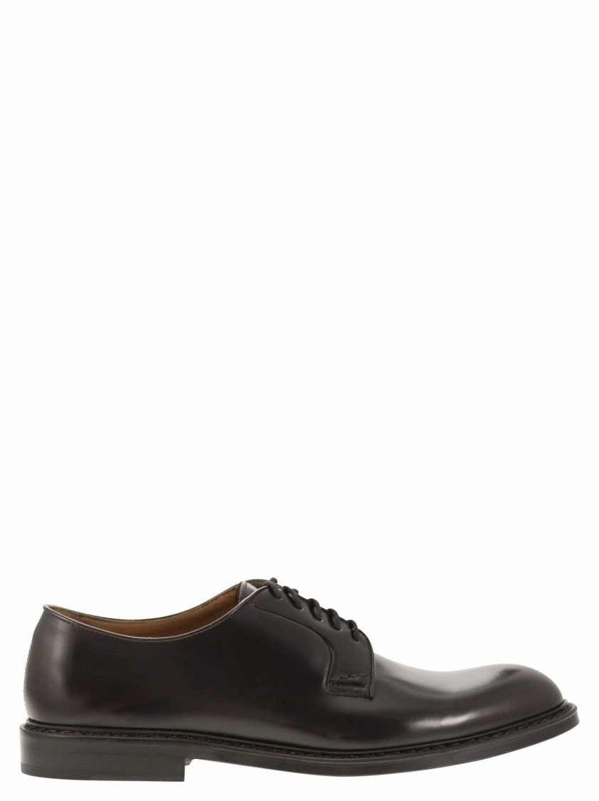 Workplace Fashion Street Formal Black Smooth Calfskin Derby Shoes