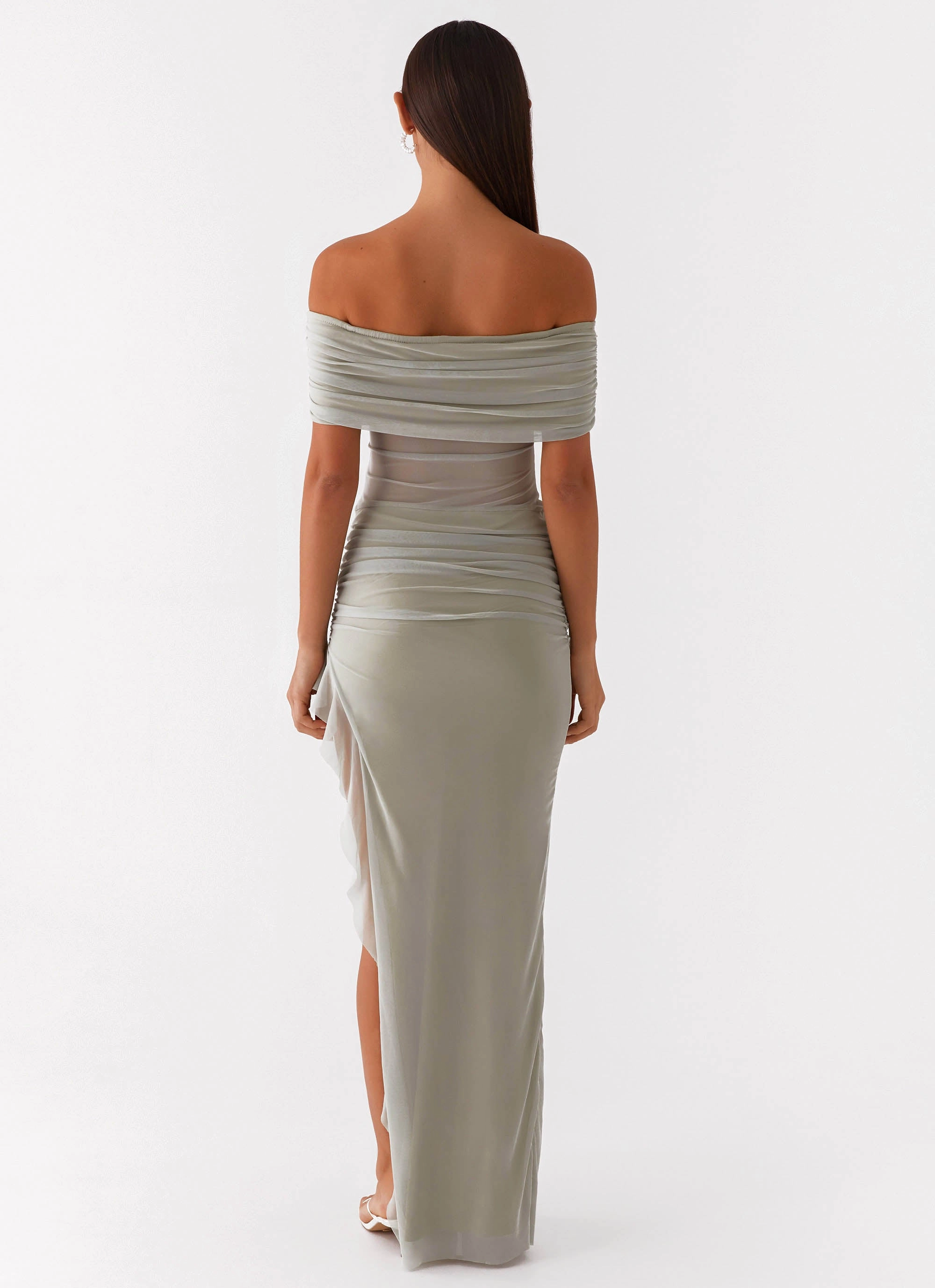 Nelly Off Shoulder Maxi Dress - Pistachio All Season Style