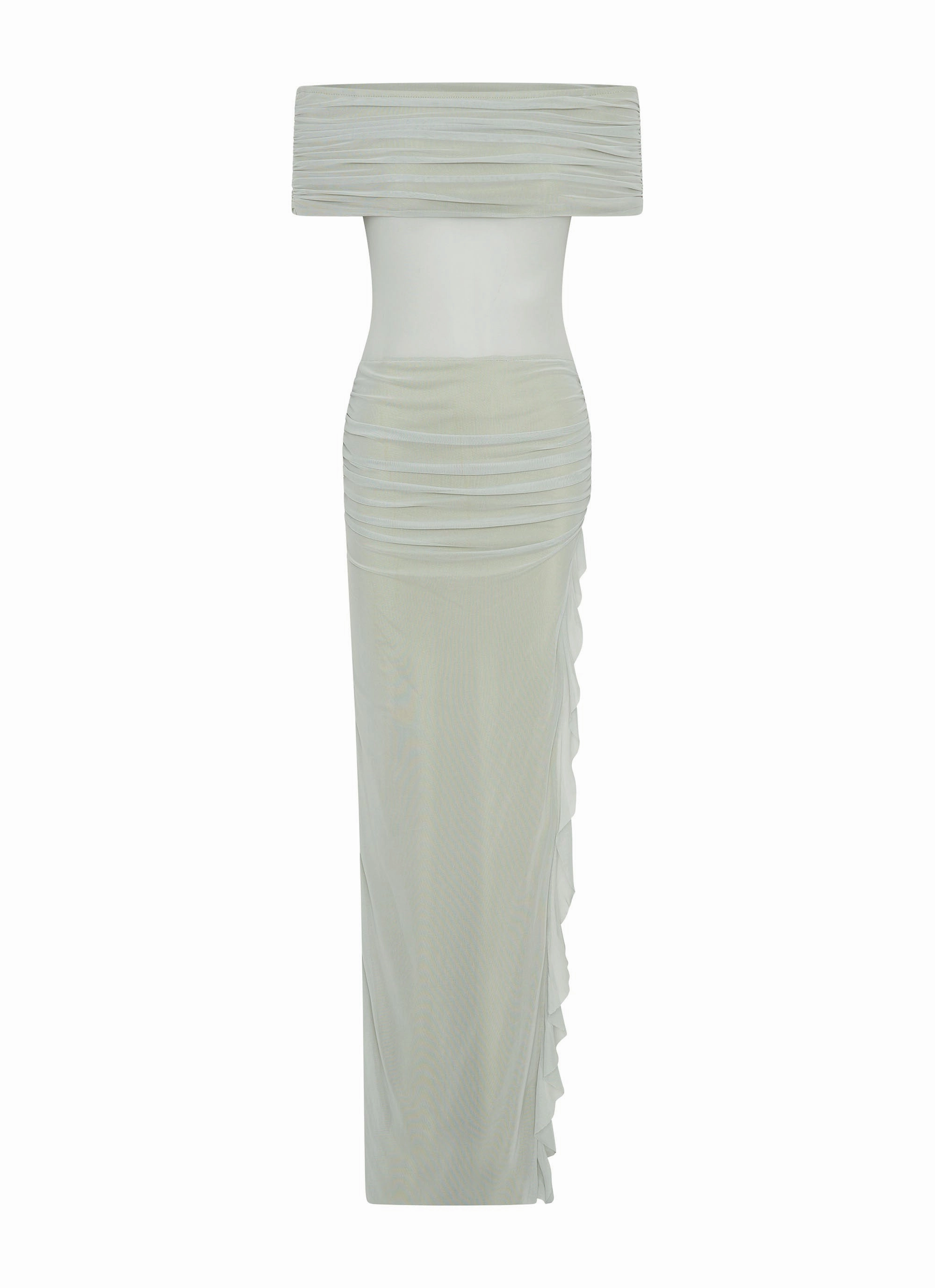 Nelly Off Shoulder Maxi Dress - Pistachio Elegant holiday wear Stylish and Simple