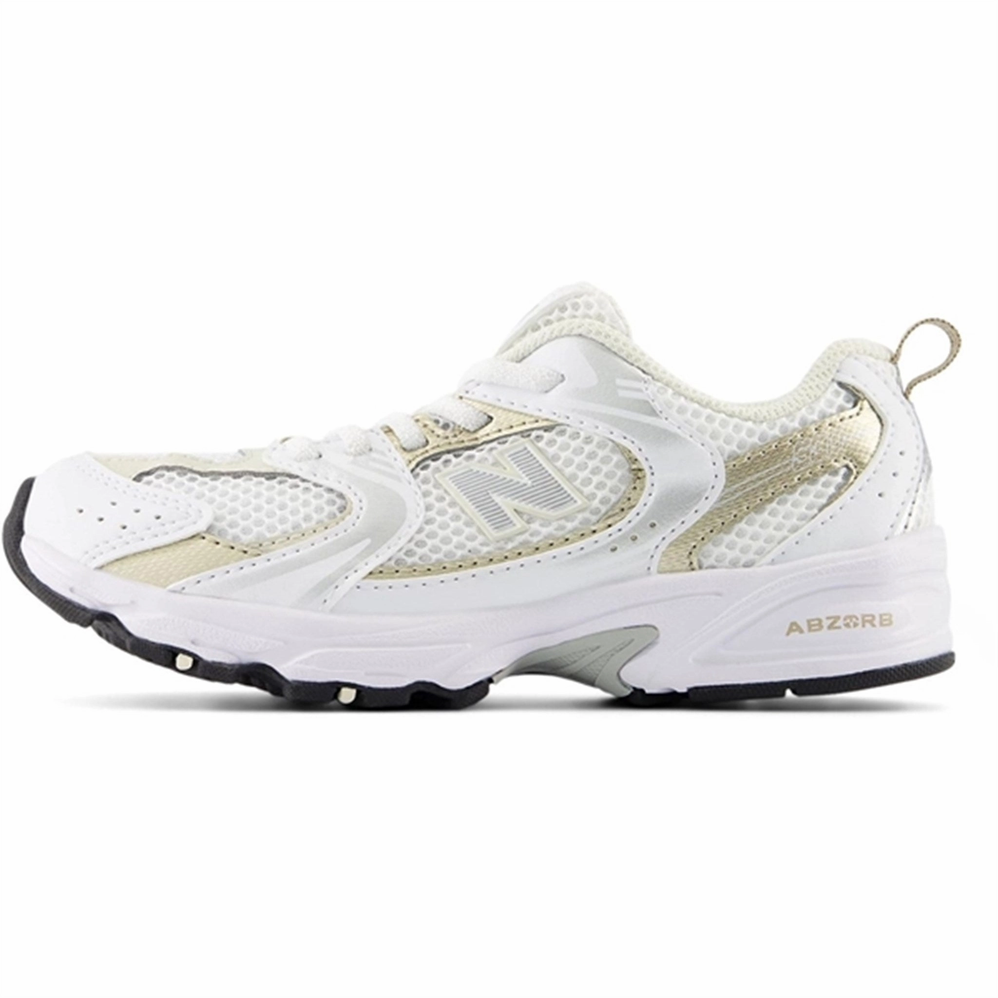 New Balance 530 Kids Bungee Lace Sneakers White Sporty Appearance Reinforced Eyelet Durability