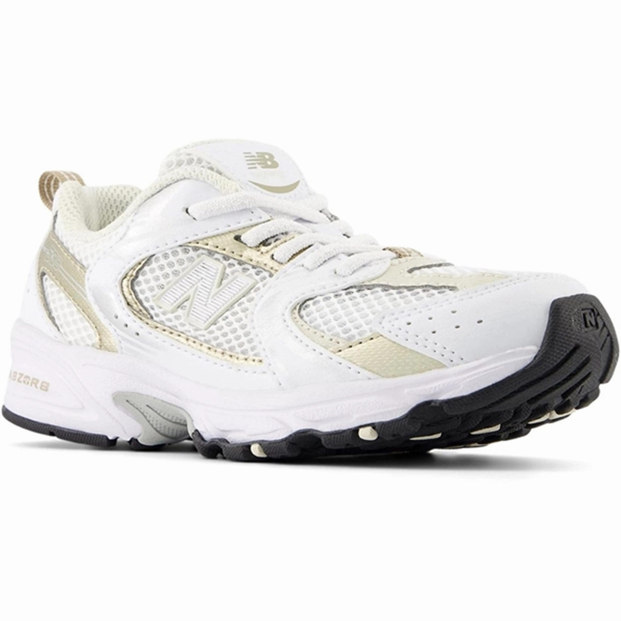 New Balance 530 Kids Bungee Lace Sneakers White Endurance Style.