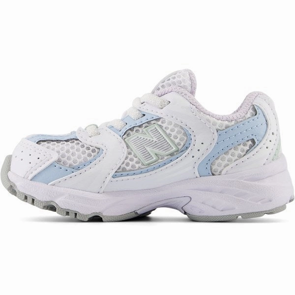 Wide Toe Box Engineering New Balance 530 Kids Bungee Lace Sneakers White