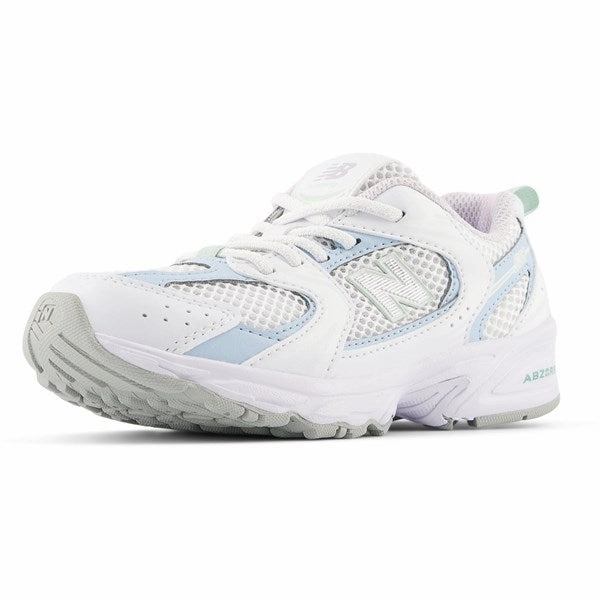 New Balance 530 Kids Bungee Lace Sneakers White Heat Resistant Midsole Orthopedic Footbed Technology