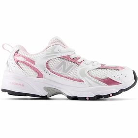 Energy Return Core Air Circulation System New Balance 530 Kids Bungee Lace Sneakers White