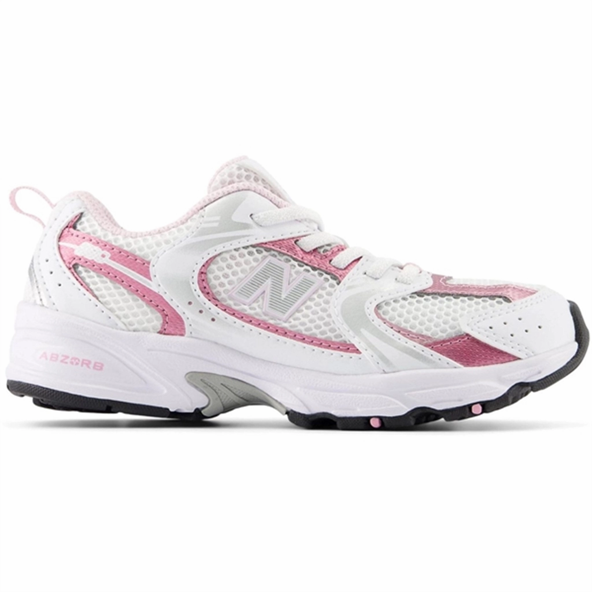 Energy Return Core Air Circulation System New Balance 530 Kids Bungee Lace Sneakers White