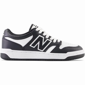 Adjustable Midfoot Strap Grid Traction System New Balance BB480 Kids Sneakers Black