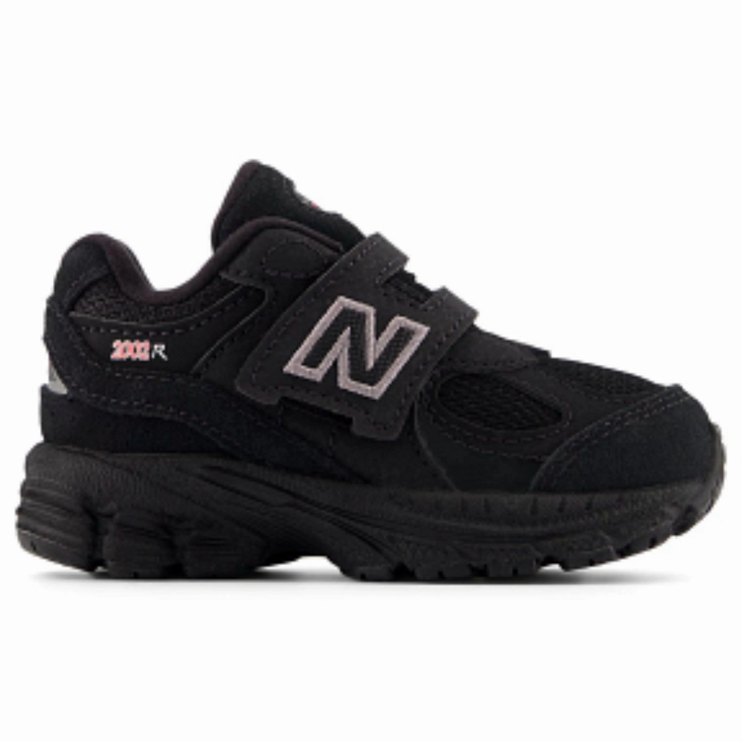 New Balance Black 2002 Kids Hook & Loop Sneakers Anatomically Shaped Footbed