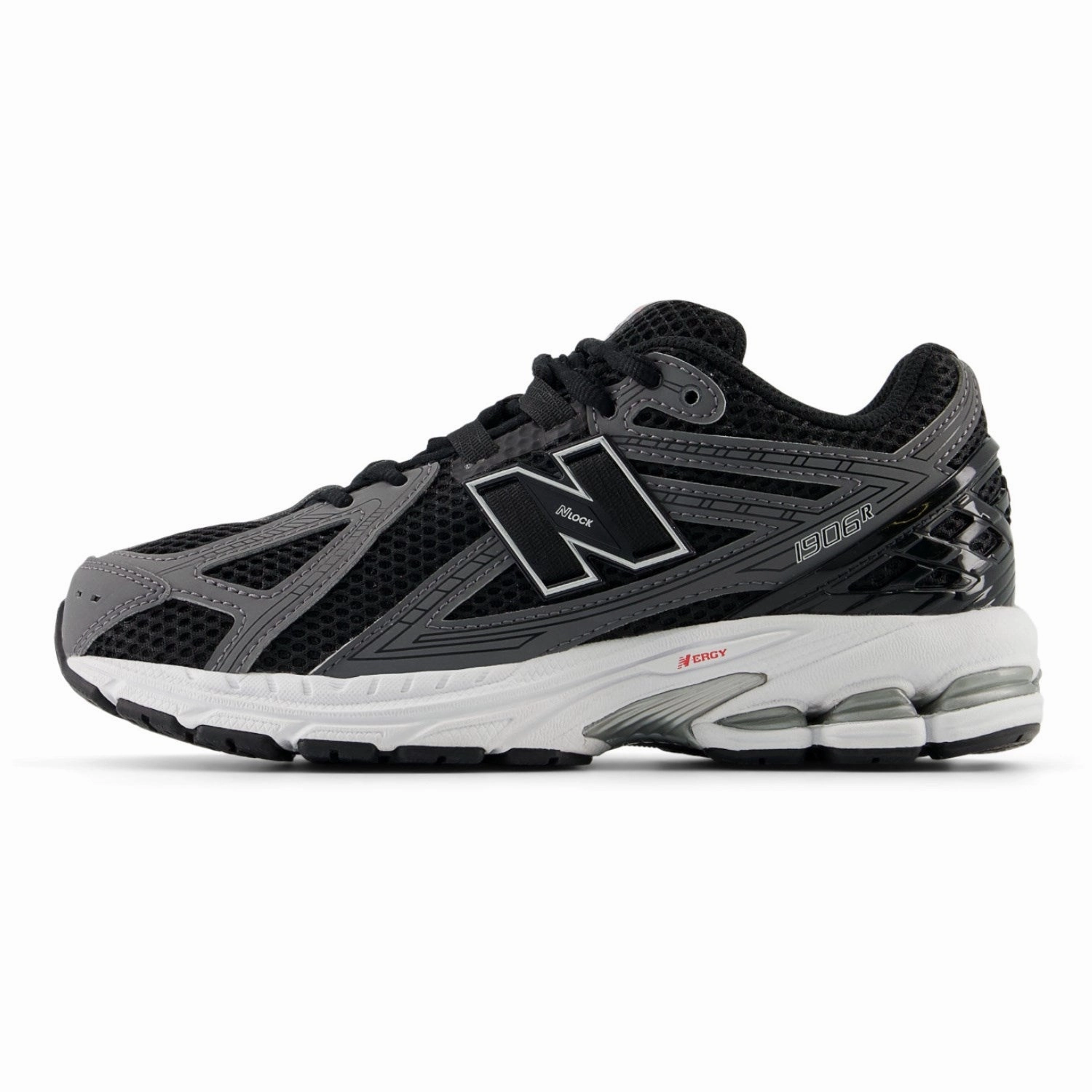 New Balance Black New Balance 1906 Kids Lace Woven Upper Compression Fit