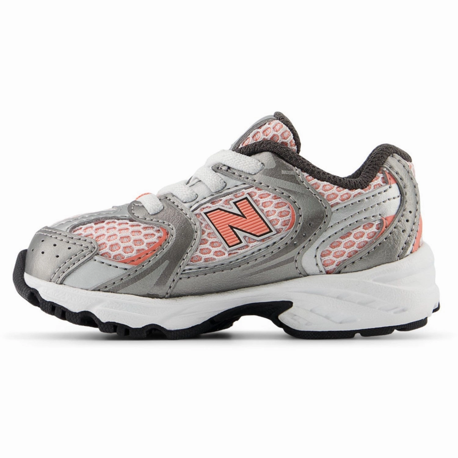 New Balance Dark Silver Metallic New Balance 530 Kids Bungee Lace Non Restrictive Upper