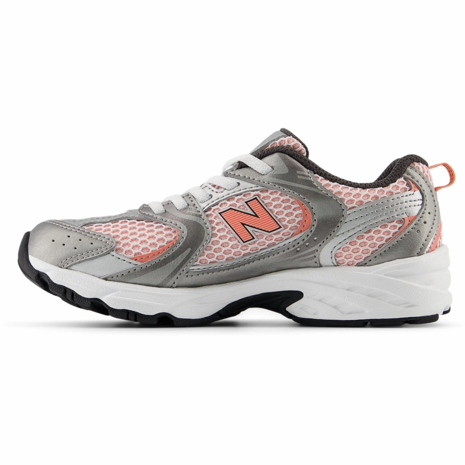 New Balance Dark Silver Metallic New Balance 530 Kids Bungee Lace Ultra Compression EVA Moisture wicking