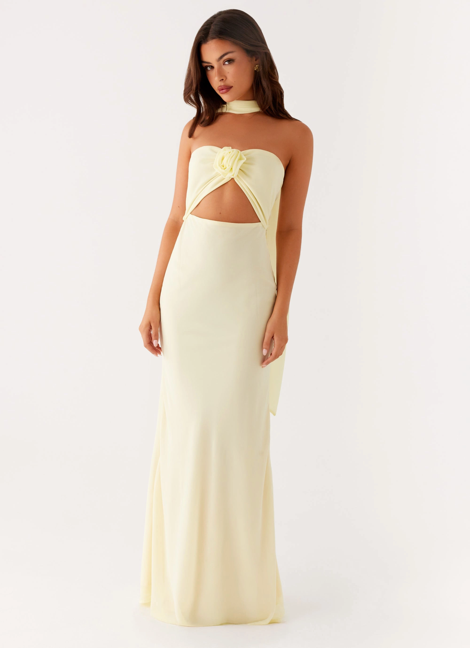 Fashionable Cut New Light Maxi Dress - Yellow