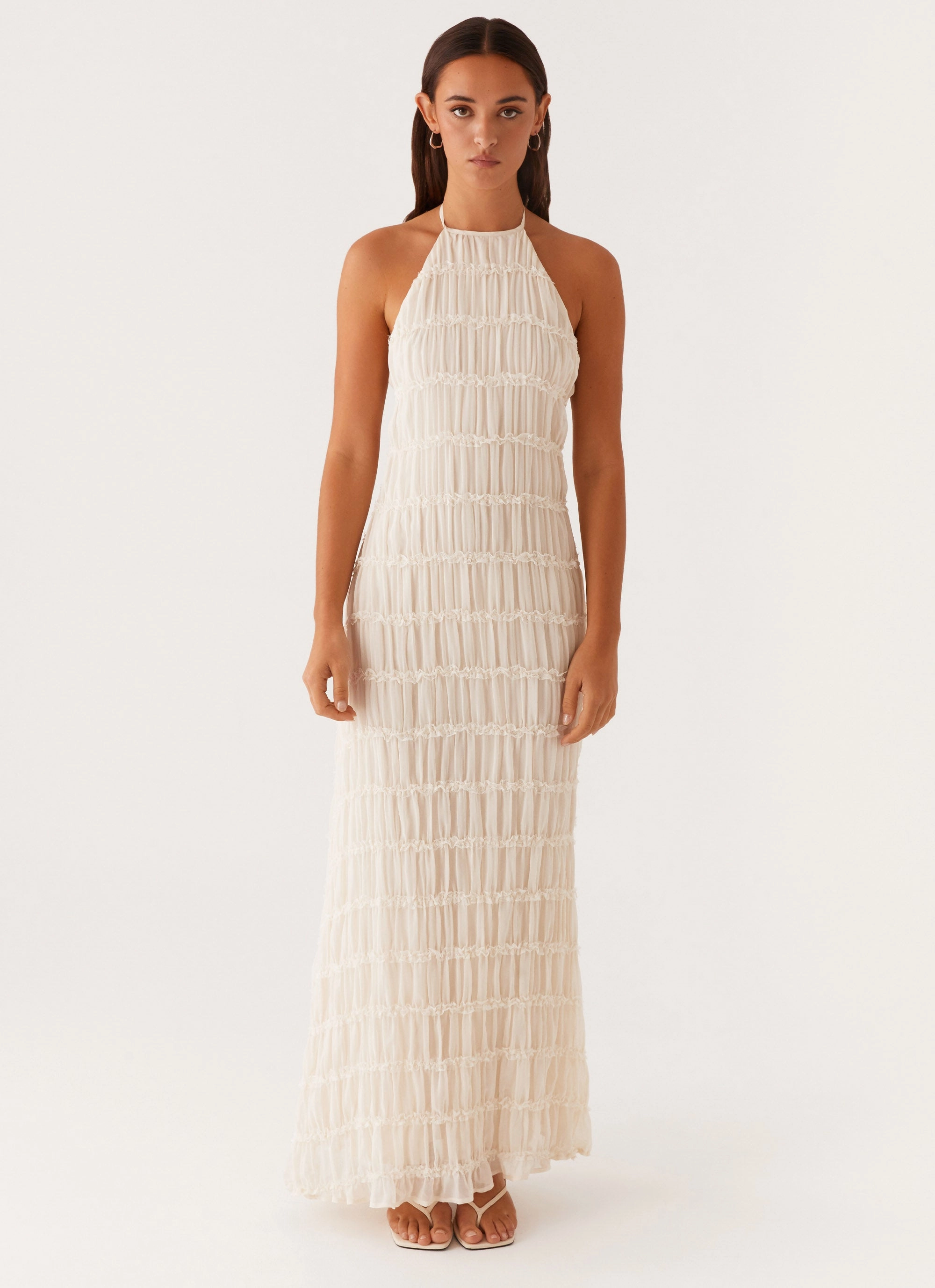 Aullie Maxi Dress - Ivory Sophisticated Look