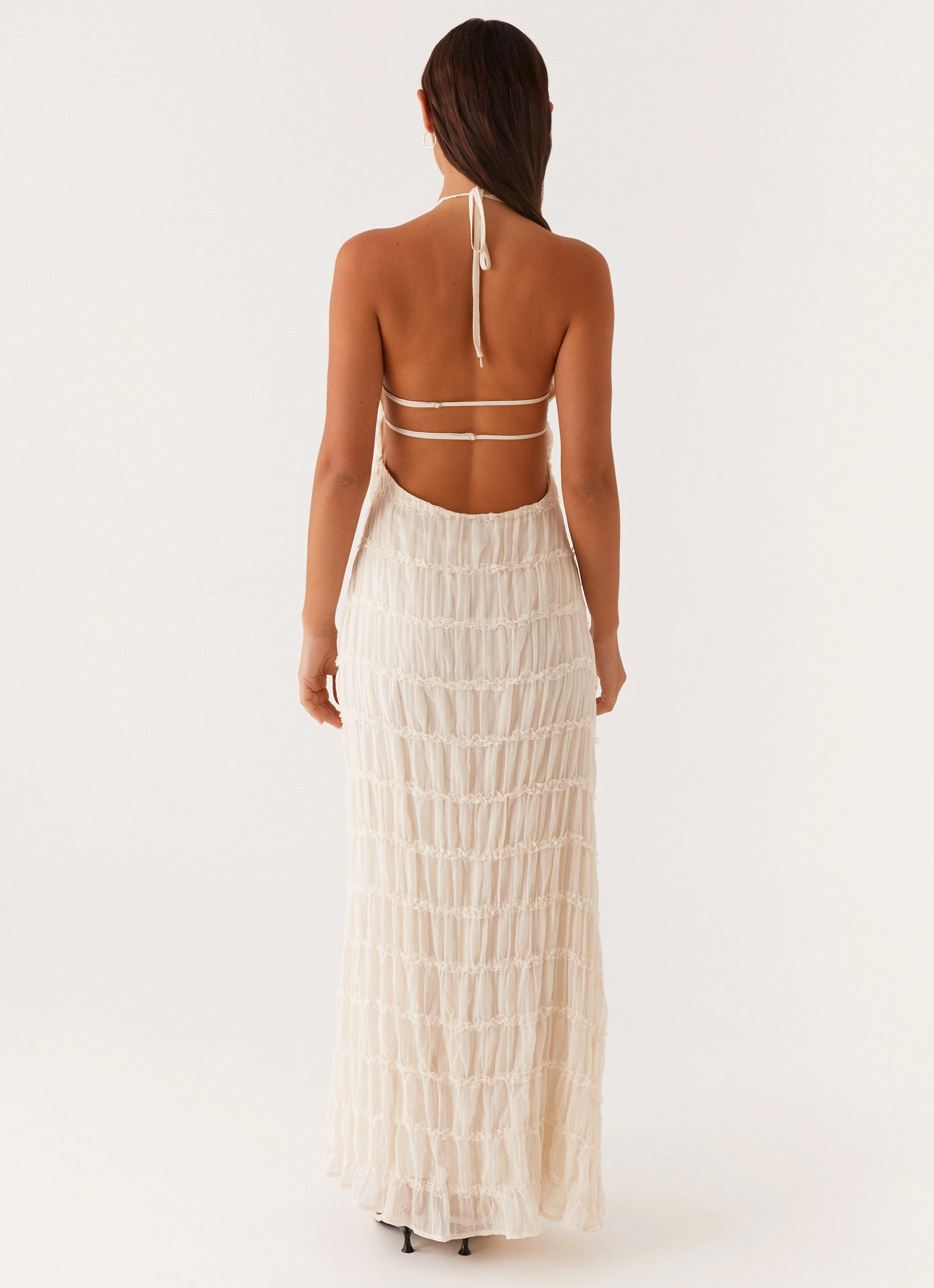 Fold-Over-Detail Aullie Maxi Dress - Ivory