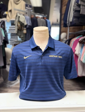 Comfortable Look Brushed Interior Lining Nike Authentic Collection Coach Stripe Polo, navy, Heritage Hall