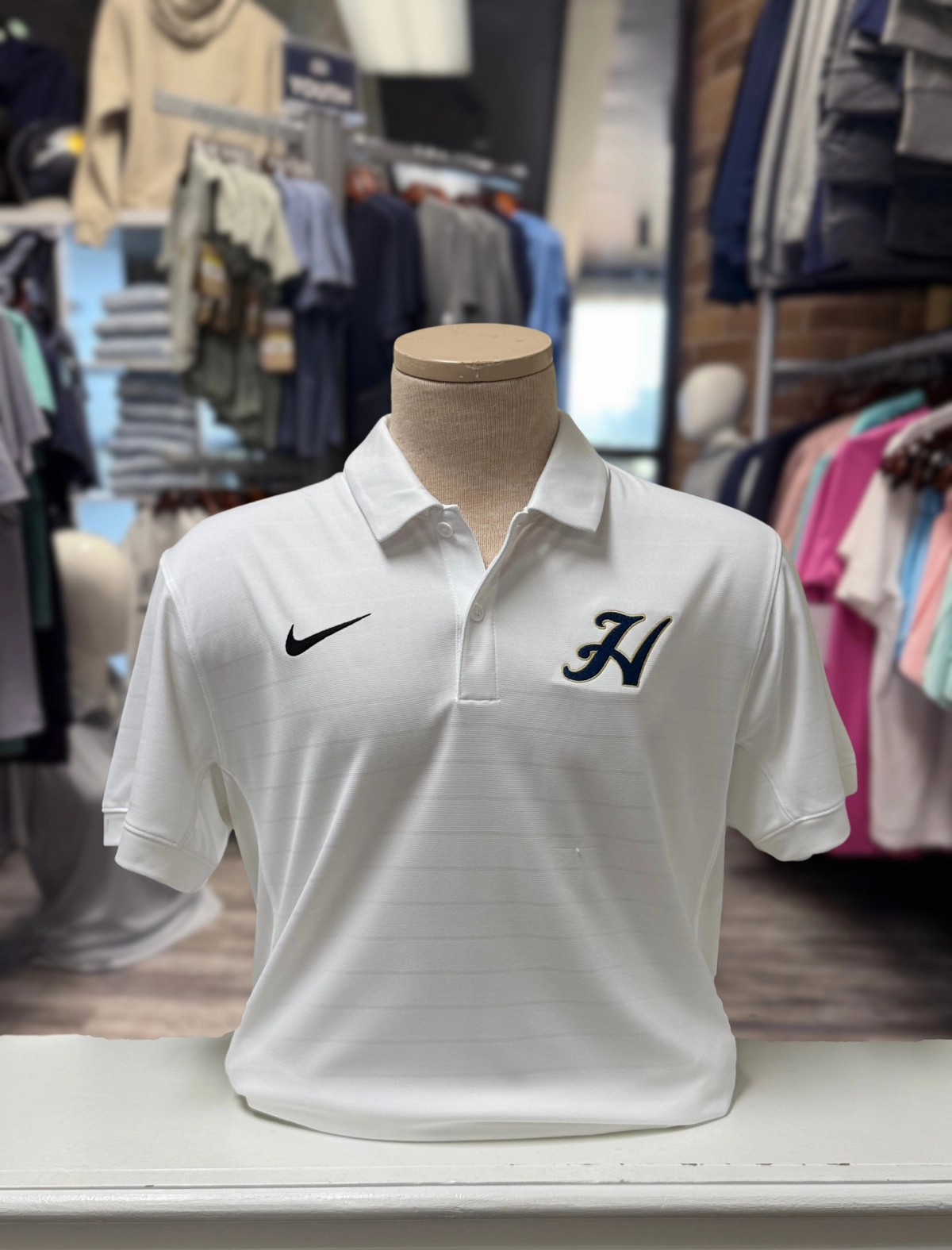 Limited Edition Nike Authentic Collection Coach Stripe Polo, white, H