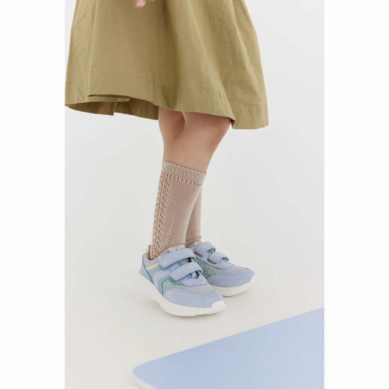 High Cushion Bisgaard Sky Glitter Yuki Glitter Velcro Shoe