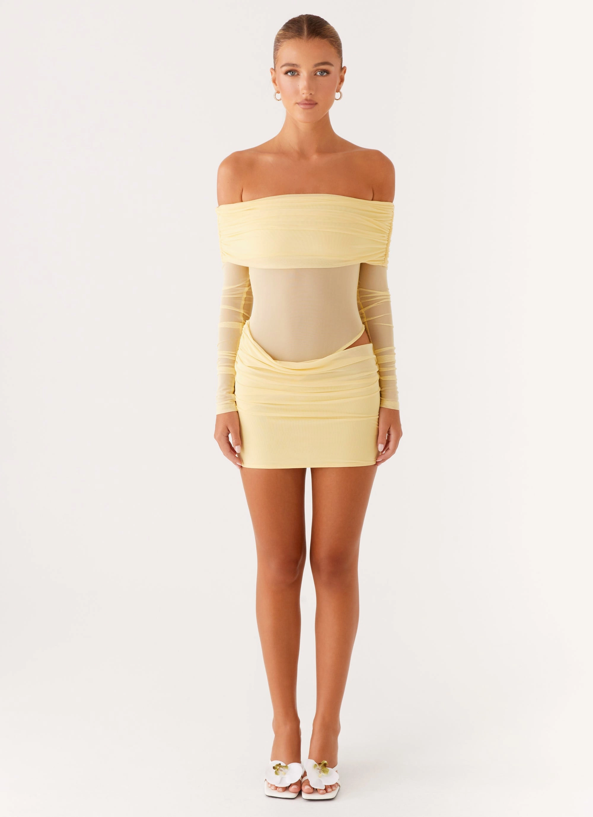 Luxurious Texture No Doubt Mini Dress - Yellow