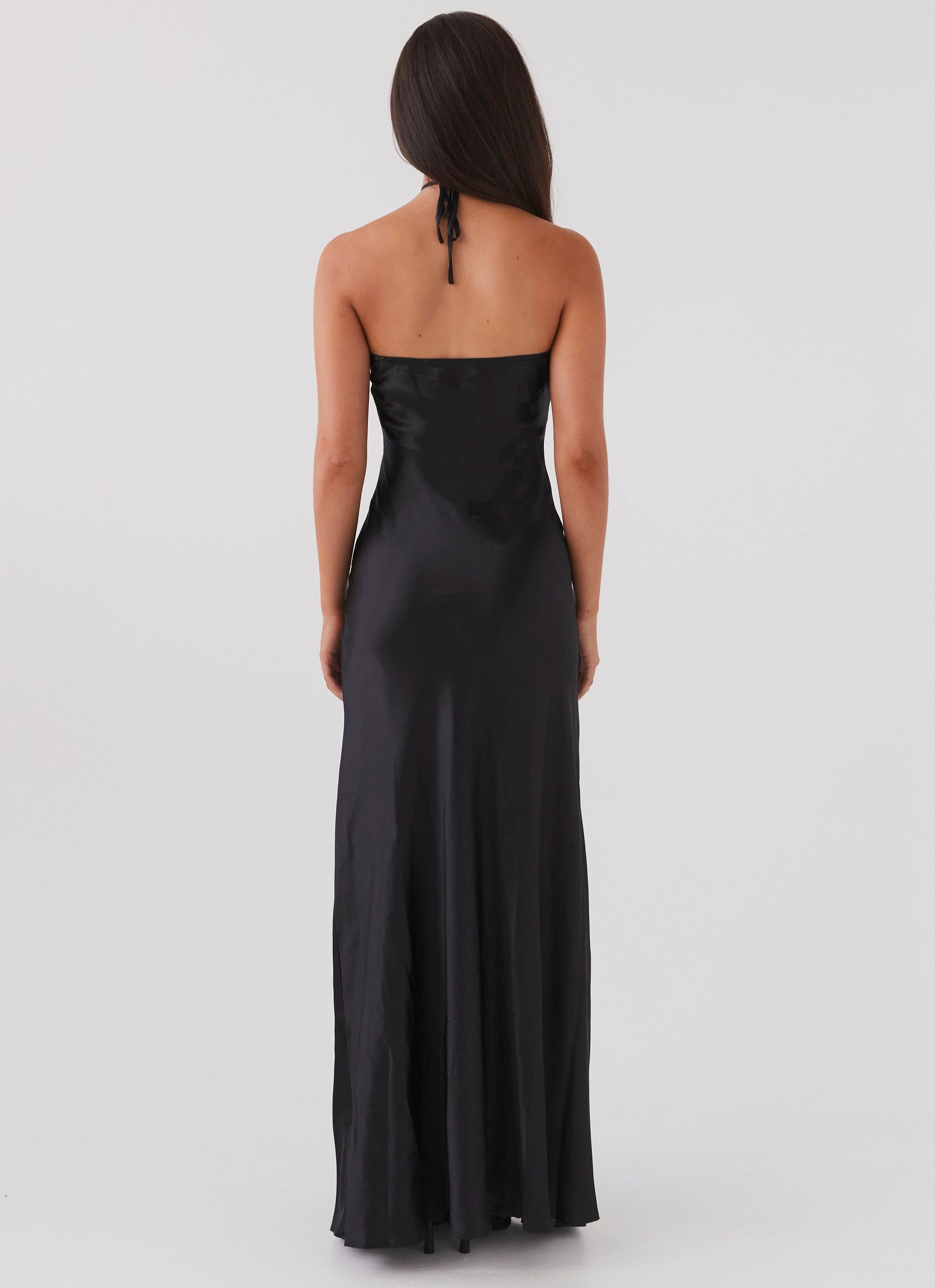 Whimsical Mood Chic Tailoring Noir Symphony Maxi Dress - Black