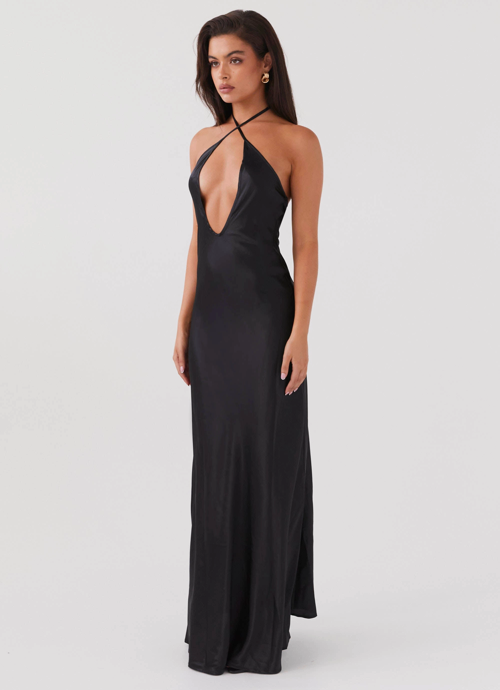Seasonal Fit Trendy pick Noir Symphony Maxi Dress - Black