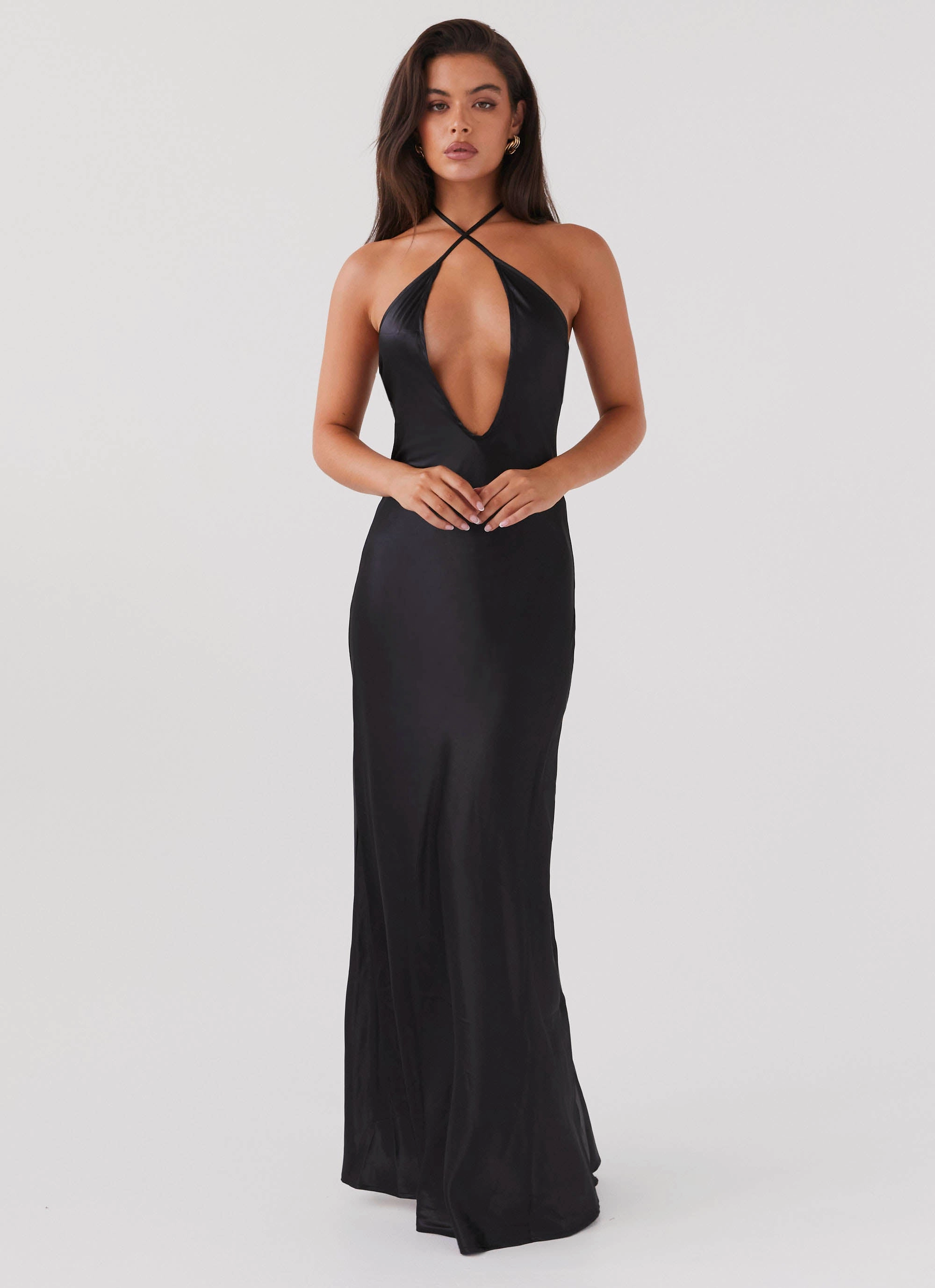 Noir Symphony Maxi Dress - Black Fashionable Wear