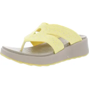 adjustable footwear Nola Bright Womens Rhinestone Slip On Wedge Sandals