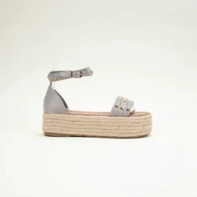 Elastic Straps Women's Beloved Jute Espadrille Sandals In Grey