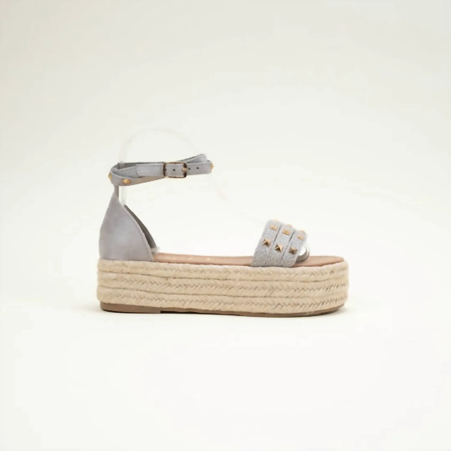 Easy Look Pressure Relief Cushioning Women's Beloved Jute Espadrille Sandals In Grey