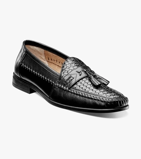 Korean Shade Nunn Bh Strafford Woven Tassel Loafers Men's  Black Dress Shoes ZOGG987