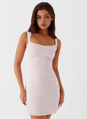 Pure Elegance Subtle Stitch Odette Satin Mini Dress - Pink