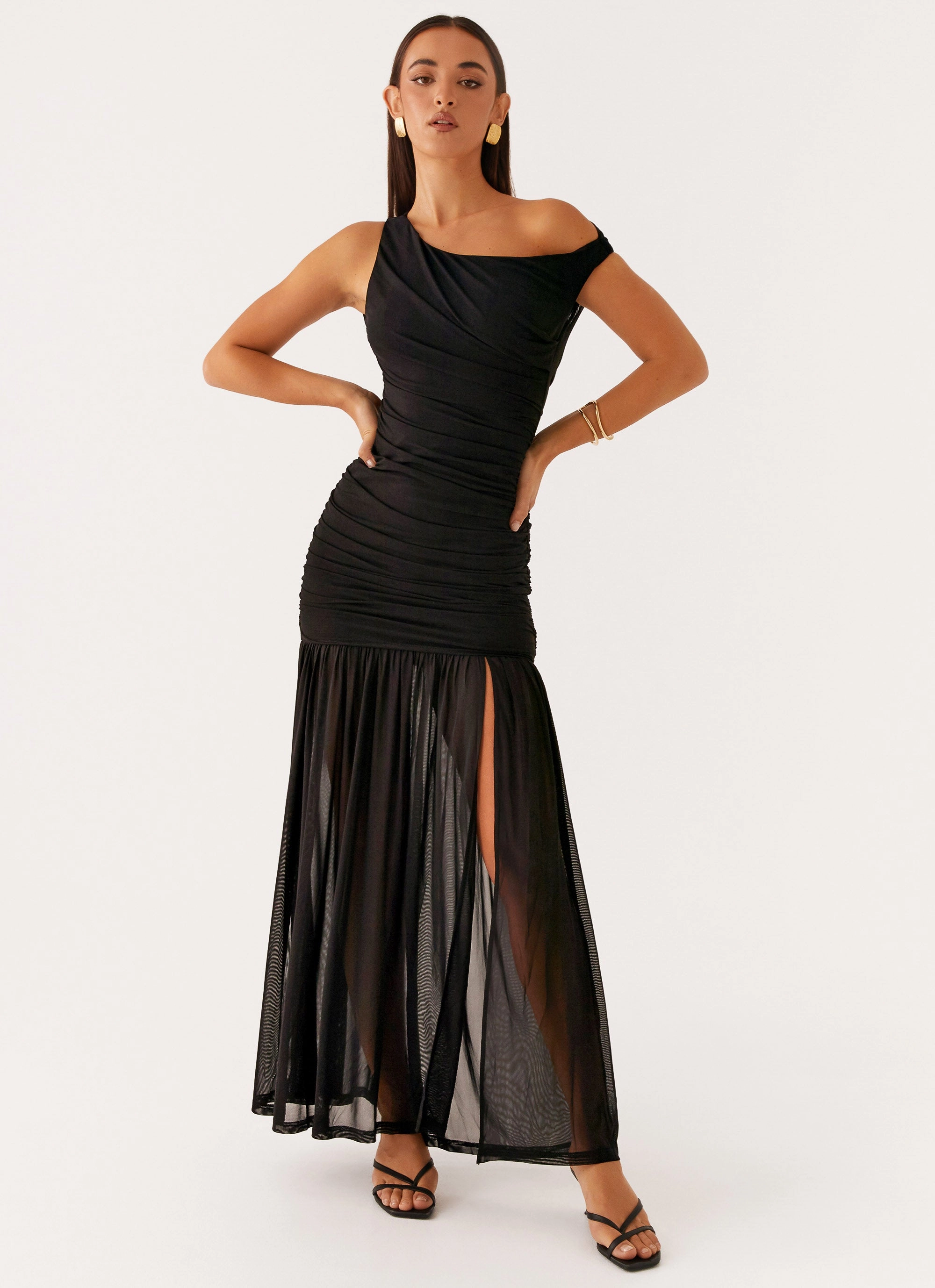 Pavilion Maxi Dress - Black Midi-Length