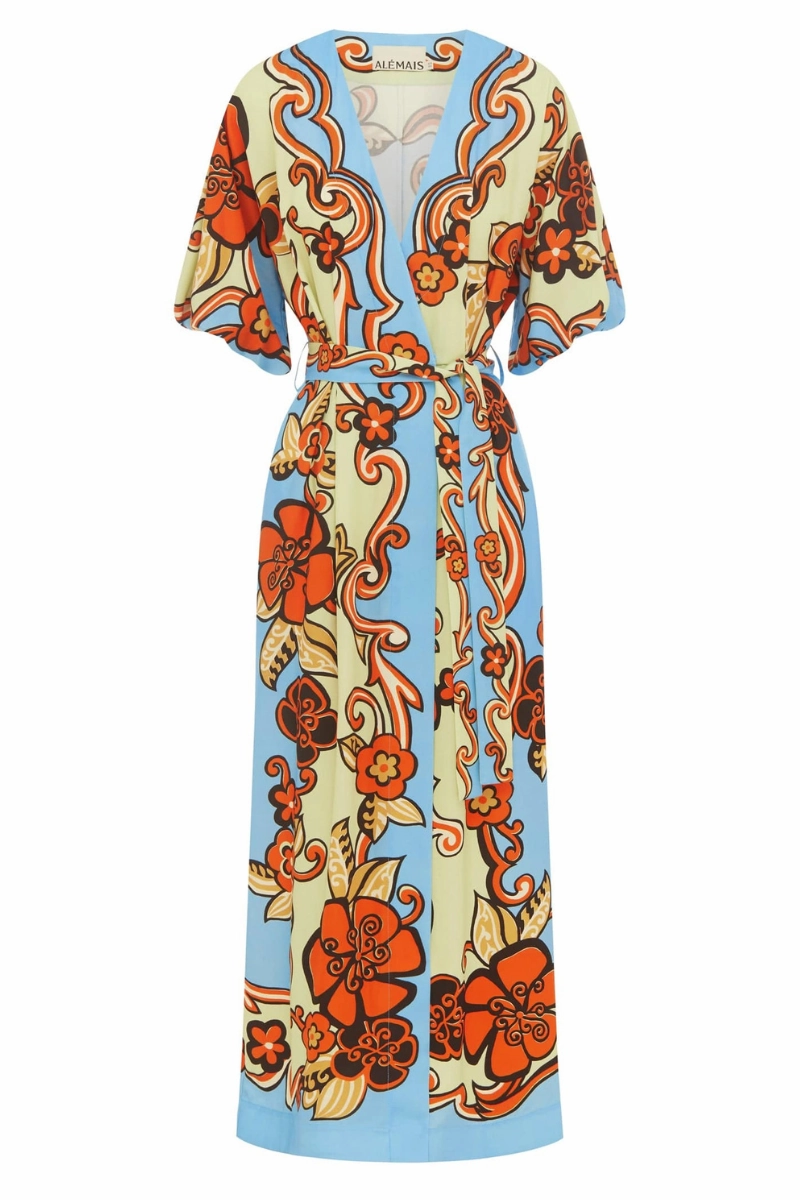 Ondine Wrap Midi Dress Spring Mood Boho Mood