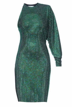 Morning Wear Modern Twist One Shoulder Crystallized Dress