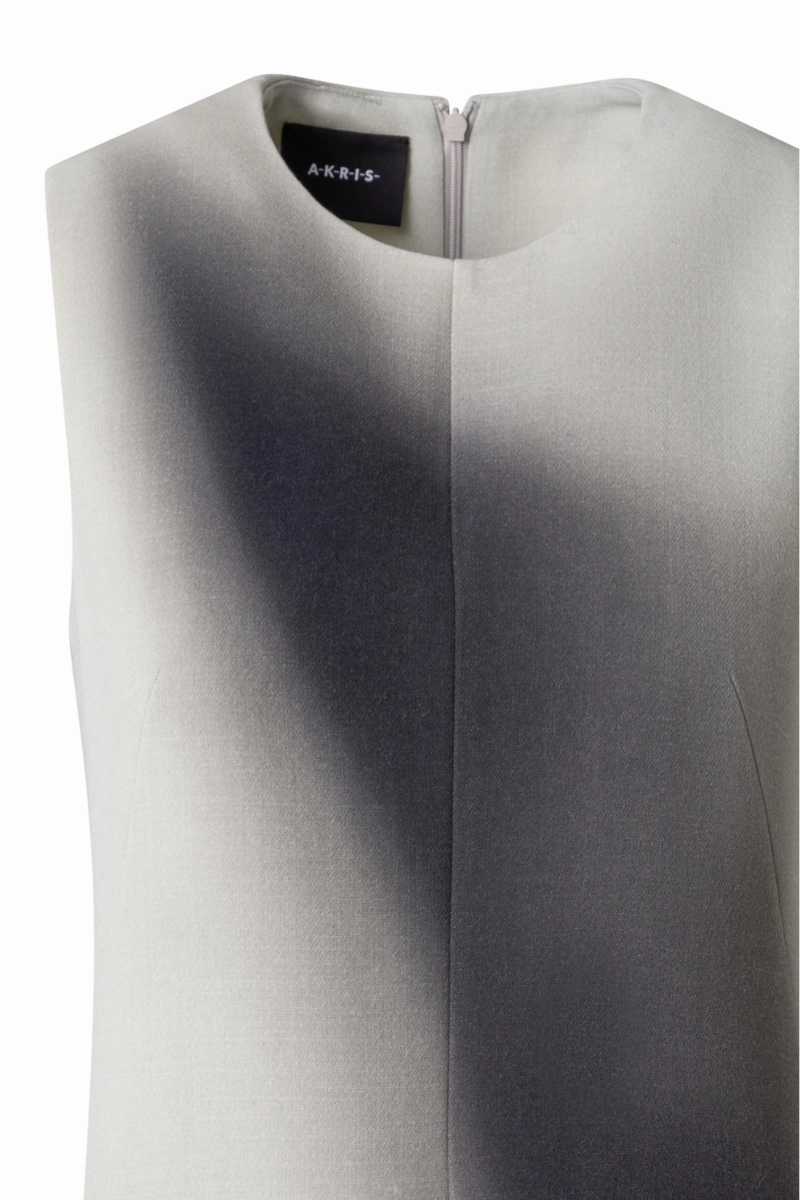 Relax Cut Office Mood Shadow Print Dress