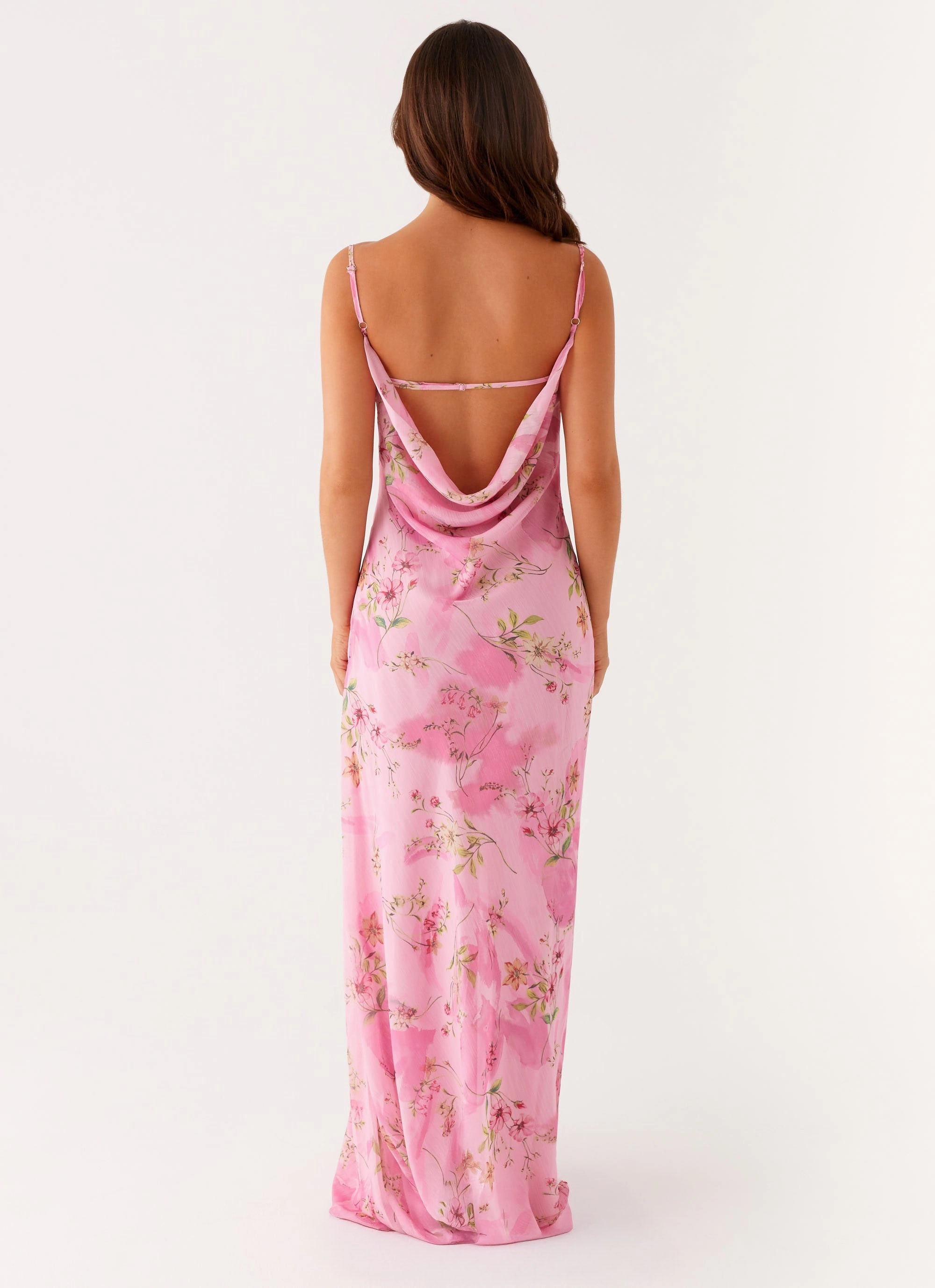 Soft and Chic Orlando Maxi Dress - Pink Floral Print
